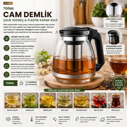 CAM DEMLİK 700ML (5673)