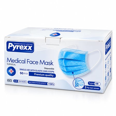 MEDİKAL 50PCS SİYAH CERRAHİ YÜZ MASKESİ (5673)