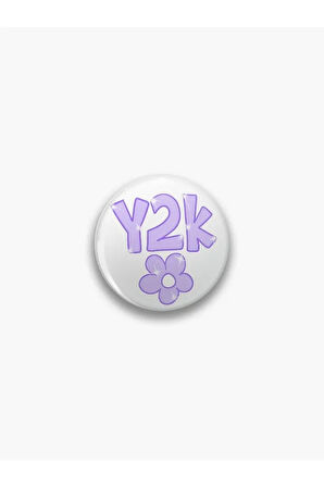 Y2K Mor Lila Yazılı Grunge Stil Rozet CaminhoRozet
