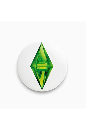 Sims Yeşil Sim Plumbob Kristali Rozet CaminhoRozet