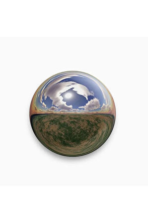 Balık Gözü Kamera Şeklinde Nature Chrome Rozet