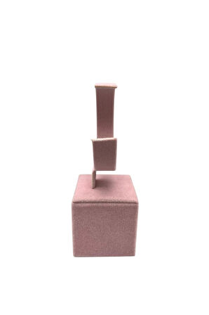 Yerli Üretim Süet Kumaş Pembe Renk 13 Cm Kelepçe Saat Sergileme Standı