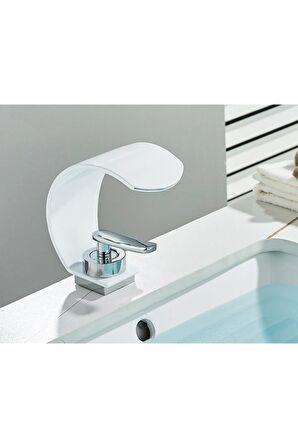 BANYO LAVABO BATARYASI BEYAZ/KROM ŞELALE 5 YIL GARANTİLİ İTHAL YENİ OVAL TASARIM.