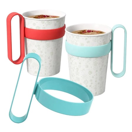 Ergonomik Kulplu Plastik Ve Karton Bardak Tutucu Aparat (5 Adet)