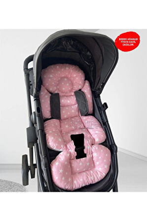 Pembe Yıldız Bebek Arabası Minderi