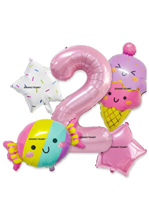 ŞUĞAR ŞEKER DONDURMA FOLYOLU YAŞ BALON SET