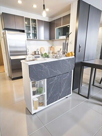 Kelebek Yemek Masası Mutfak Masası Katlanır Pratik Tekerlekli