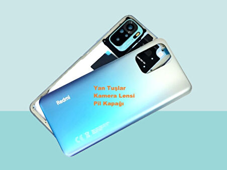 Xiaomi Redmi NOTE 10S (4G) Uyumlu FULL KASA Arka Kapak Batarya Kapağı - MAVİ