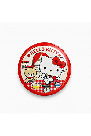 Hello Kitty Kırmızı Kalpli Rozet Metal y2k