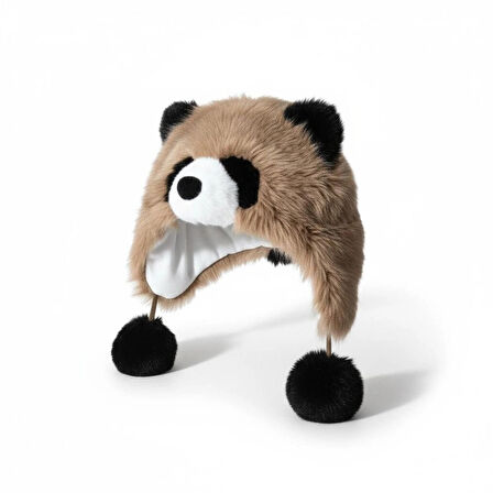 9-15 Yaş Çocuk Peluş Figürlü Kışlık Bere