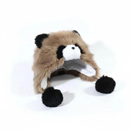 9-15 Yaş Çocuk Peluş Figürlü Kışlık Bere