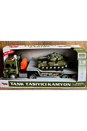 Vardem Sesli Ve Işıklı Tank Taşıyıcı Kamyon Askeri Araç Taşıyan Tır Oyuncak Araba