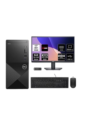 Vostro 3030MT i7 12700 32GB 512GB SSD RX550/4GB FDOS Masaüstü Bilgisayar + 23.8" Monitör