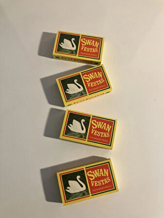 Kaantik Swan Vestas Vintage Kovboy Kibrit 4LÜ PAKET