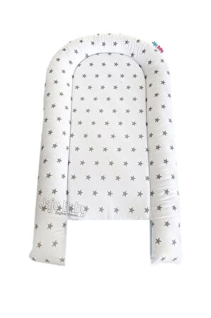 Nest Mavi-gri Yıldızlı Lüx Portatif Jaju-babynest Anne Yanı Bebek Yatağı