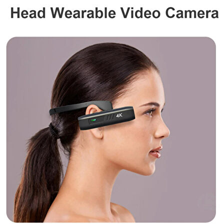 Ozmik 4K Head Mounted Video kamera 120 ° geniş açı Lens Anti-shake dahili pil APP kontrolü