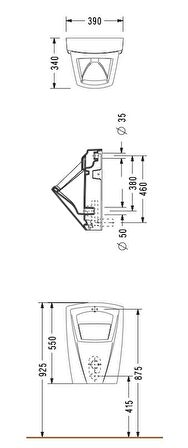 Serel Diagonal Radarlı Pisuvar DG09RAS110H