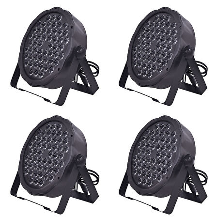DJ PRO PAR541 54X3 WATT FULL RENKLİ FLAT LED PAR (4LÜ HAZIR PAKET)