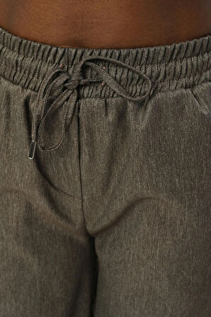 KADIN BELİ LASTİKLİ BOL PAÇA DÜZ RENK PANTOLON