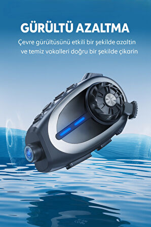 QASUL Interkom Kulaklık 1080 P HD Kablosuz İletişimci Moto Kamera Geniş açı Su Geçirmez WiFi Video Kaydedici 32GB SD KART HEDİYE