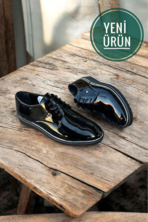 siyah rugan deri bagcıklı nişan dügün özel günler damatlık klasik erkek ayakkabı Siyah / 45