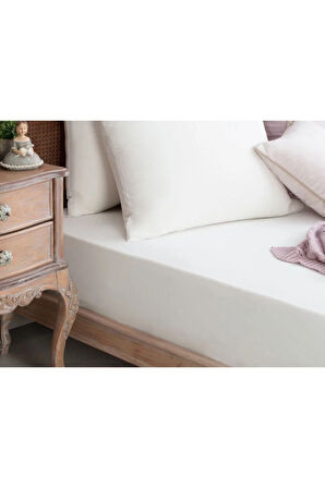 Ekru 120x200 (ARA BOY) Penye Lastikli Çarşaf