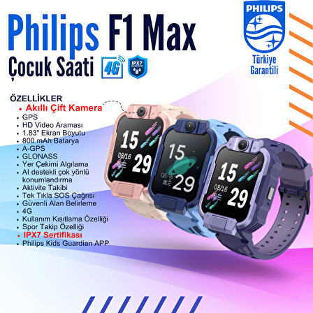 Philips F1 Max Akıllı Çocuk Saati (Çift Kameralıdır)