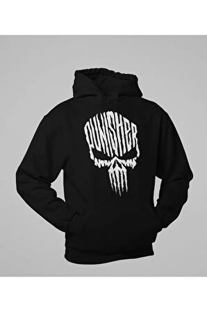 Özel Tasarım Punisher Baskılı Unisex Oversize Marvel Hoodie