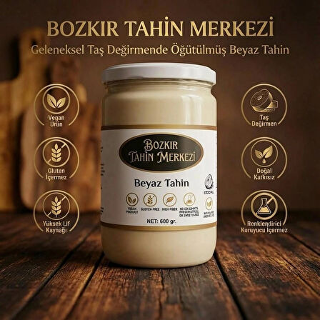 Bozkır Tahin Merkezi Taş Değirmeni Beyaz Tahini 600 gr (doğal & Vegan)