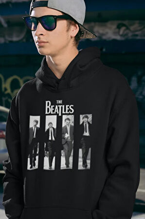 Müzik Grubu The Beatles Baskılı Unisex Oversize Hoodie