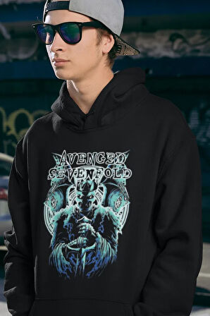 Avenged Sevenfold Müzik Grubu Baskılı Unisex Oversize Hoodie