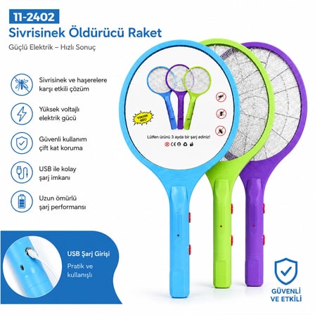 RENKLİ RAKET MODELİ ELEKTRONİK SİNEK ÖLDÜRÜCÜ CIZ MAKİNE HERHANGİ BİR RENK GÖNDERİLİR (5680)