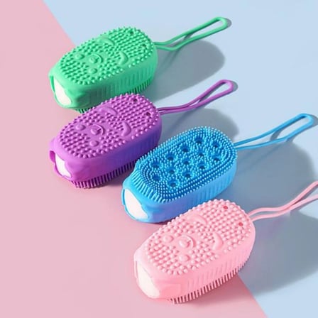 Peeling Etkili Süngerli Silikon Banyo Lifi – Asma Kancalı Duş Kesesi (5680)