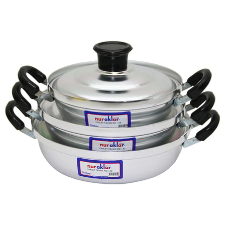 3LÜ ALÜMİNYUM OMLET SET NO-18-20-22 (5680)