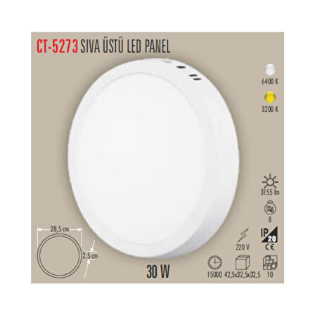 CATA CT 5273 Led Spot 30W 6400K Beyaz Işık