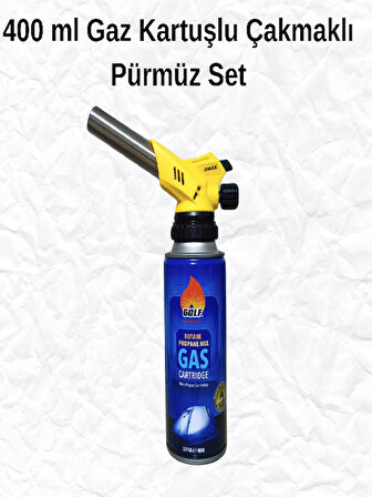 400 ml Gaz Kartuşlu Çakmaklı Pürmüz Set