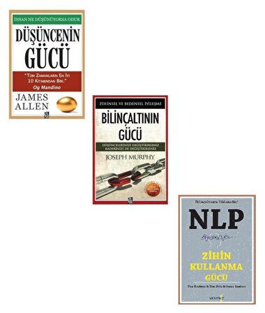 Düşüncenin Gücü+Bilinçaltının Gücü+NLP Zihin Kullanma Gücü 3 Kitap