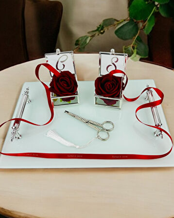 Harmonize Beyaz Söz Tepsisi ve Damat Kahve Fincanı