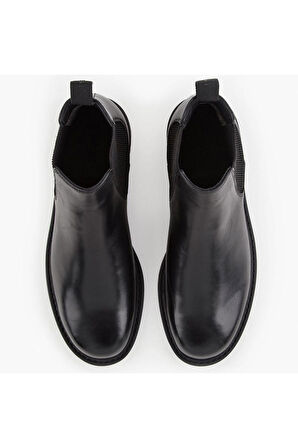 Amos  Leather Mod Chelsea Boots Full Black