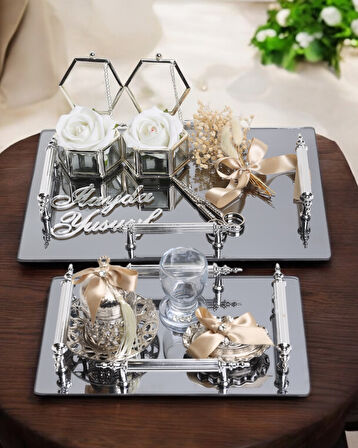 Reverence Gümüş Söz Tepsisi ve Damat Tepsisi