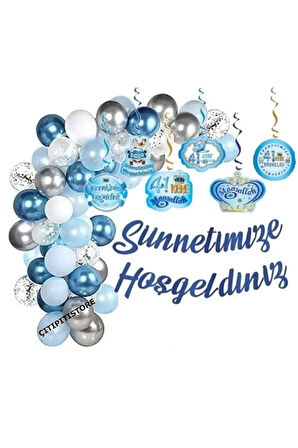 SÜNNETİMİZE HOŞGELDİNİZ SÜNNET MEVLİT BALON SÜSLEME SETİ