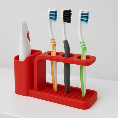 Su Süzgeçli Diş Fırçası ve Macun Standı – 3 Bölmeli Hijyenik Banyo Organizeri