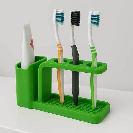 Su Süzgeçli Diş Fırçası ve Macun Standı – 3 Bölmeli Hijyenik Banyo Organizeri