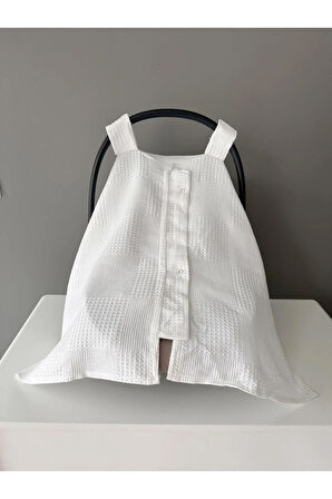 %100 Pamuk Beyaz Pike Kumaş Puset Örtüsü