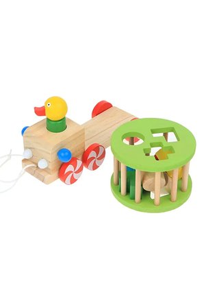 Ahşap Eğitici Geometrik Şekil Yerleştirme Bultak Çek Çek Tren Oyuncak - Montessori Şekil Eşleştirme