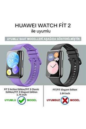 Huawei Watch Fit 2 Uyumlu 360 Koruma Full Koruma Silikon Kılıf