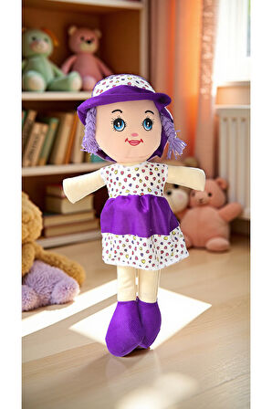 Oyuncak Bez Bebek 50cm Renkli Elbiseli Bez Bebek Kız Çocuk Oyuncakları Evcilik Oyuncakları Bebek