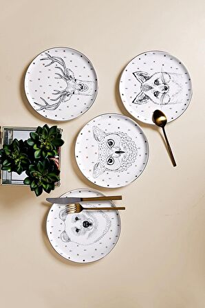 Forest Pasta Tabağı 4 Parça 20 Cm