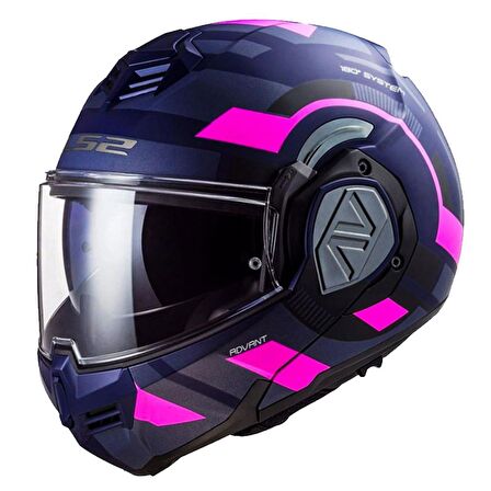 LS2 ADVANT VELUM MAT MAVİ-PEMBE KASK