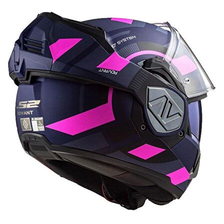 LS2 ADVANT VELUM MAT MAVİ-PEMBE KASK